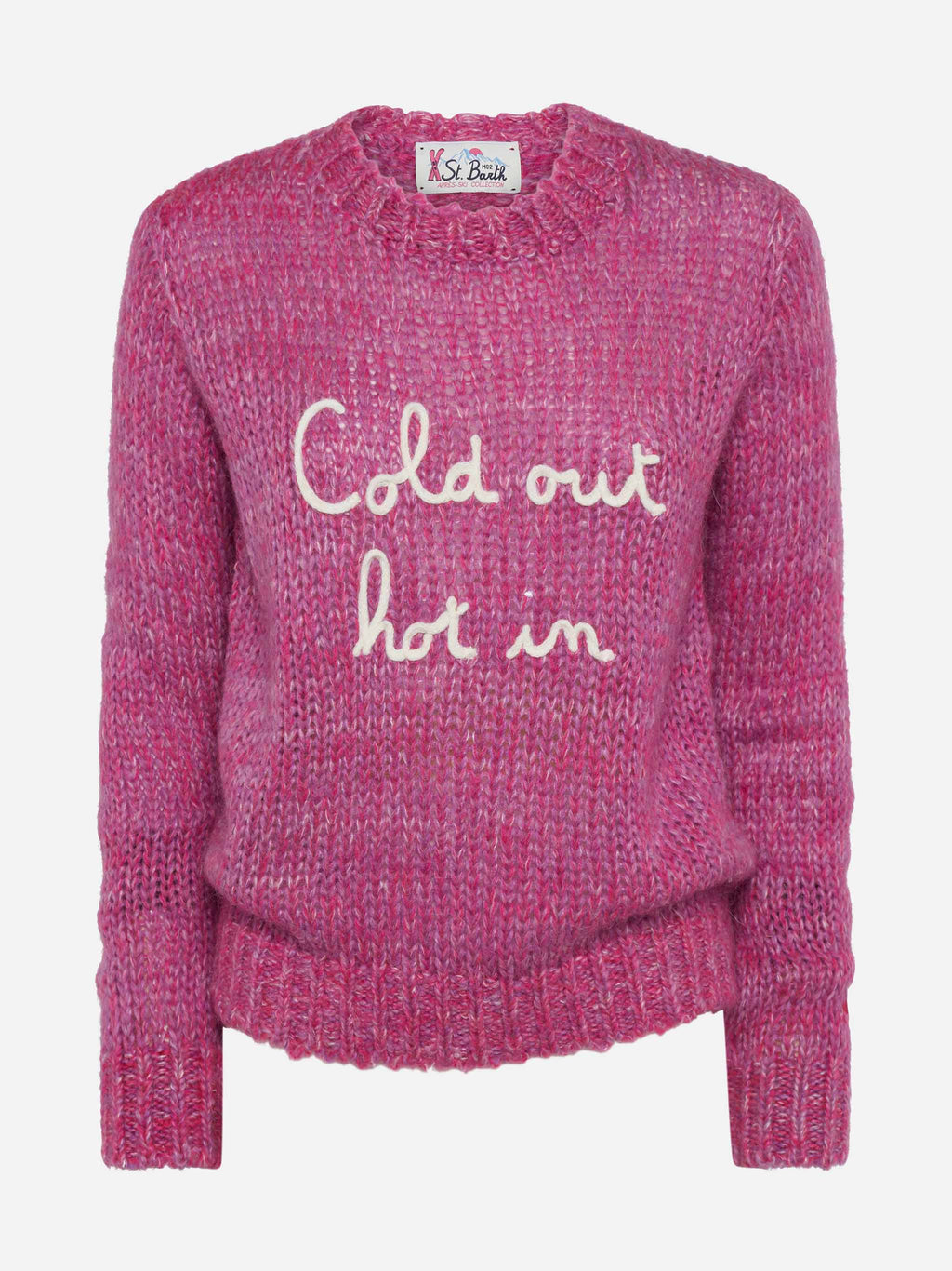 Maglione New Queen Soft viola con ricamo Cold Out Hot In