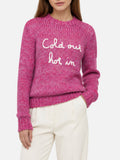 Maglione New Queen Soft viola con ricamo Cold Out Hot In