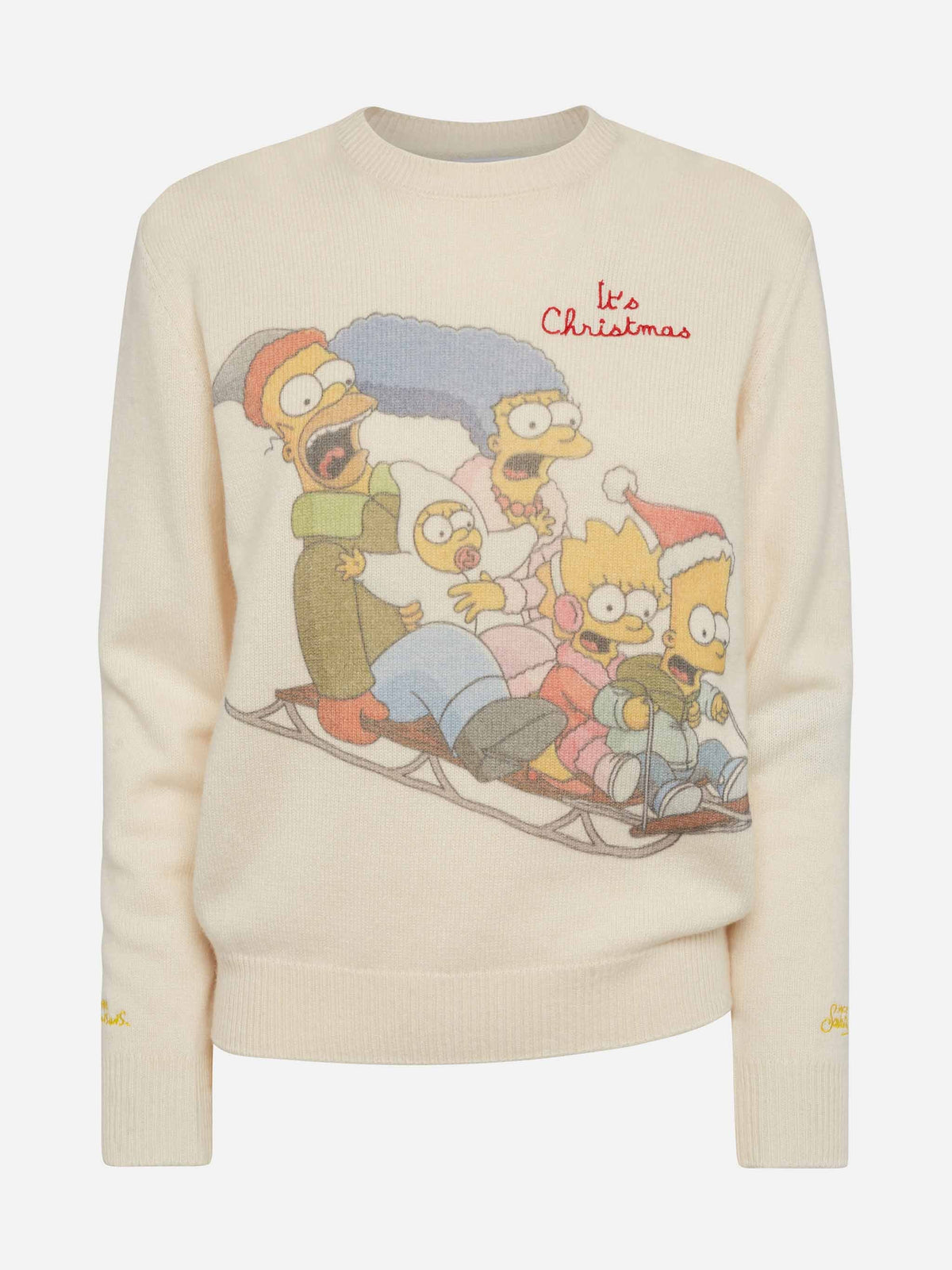 Maglione New Queen bianco panna con stampa Simpson Family | Special Edition