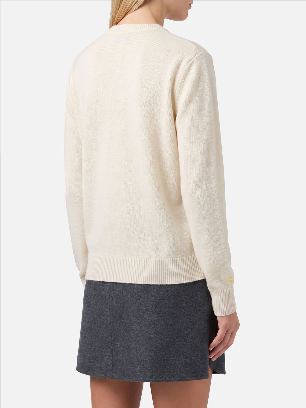 Maglione New Queen bianco panna con stampa Simpson Family | Special Edition