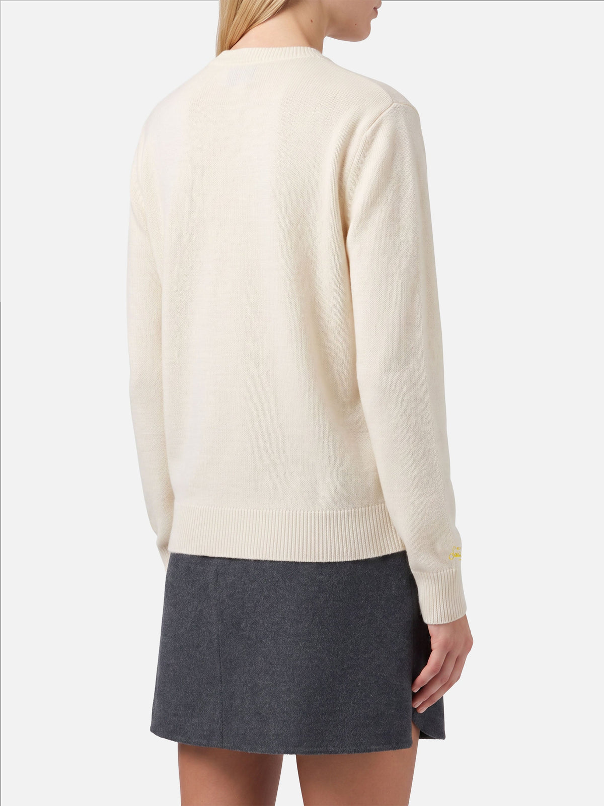 Maglione New Queen bianco panna con stampa Simpson Family | Special Edition