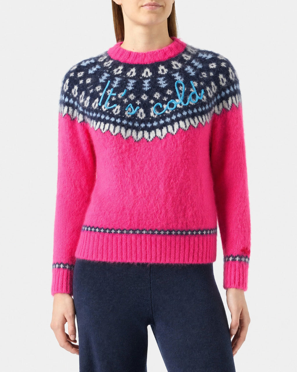 Maglia New Queen Nordic Soft fucsia con ricamo It’s cold