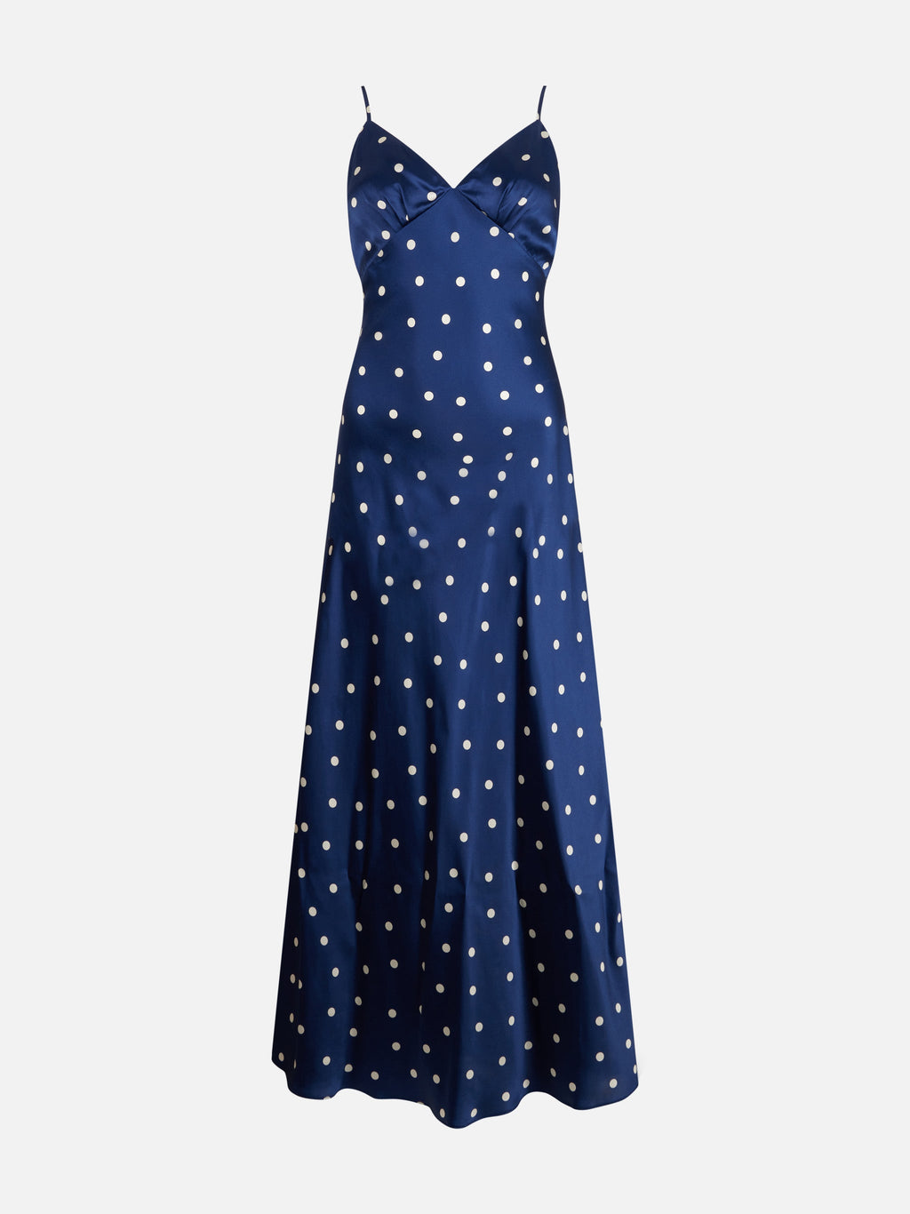 Abito Ravel blu navy in seta a pois