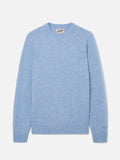 Maglia girocollo Regent azzurra in misto alpaca