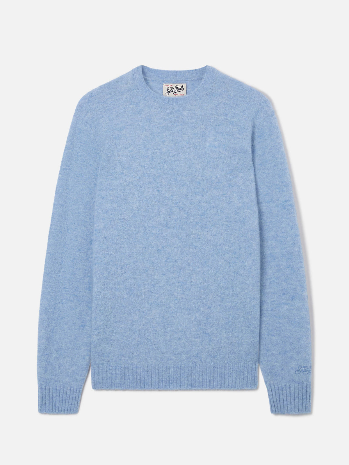 Maglia girocollo Regent azzurra in misto alpaca