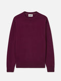 Maglia girocollo Regent bordeaux in misto lana merino e cashmere