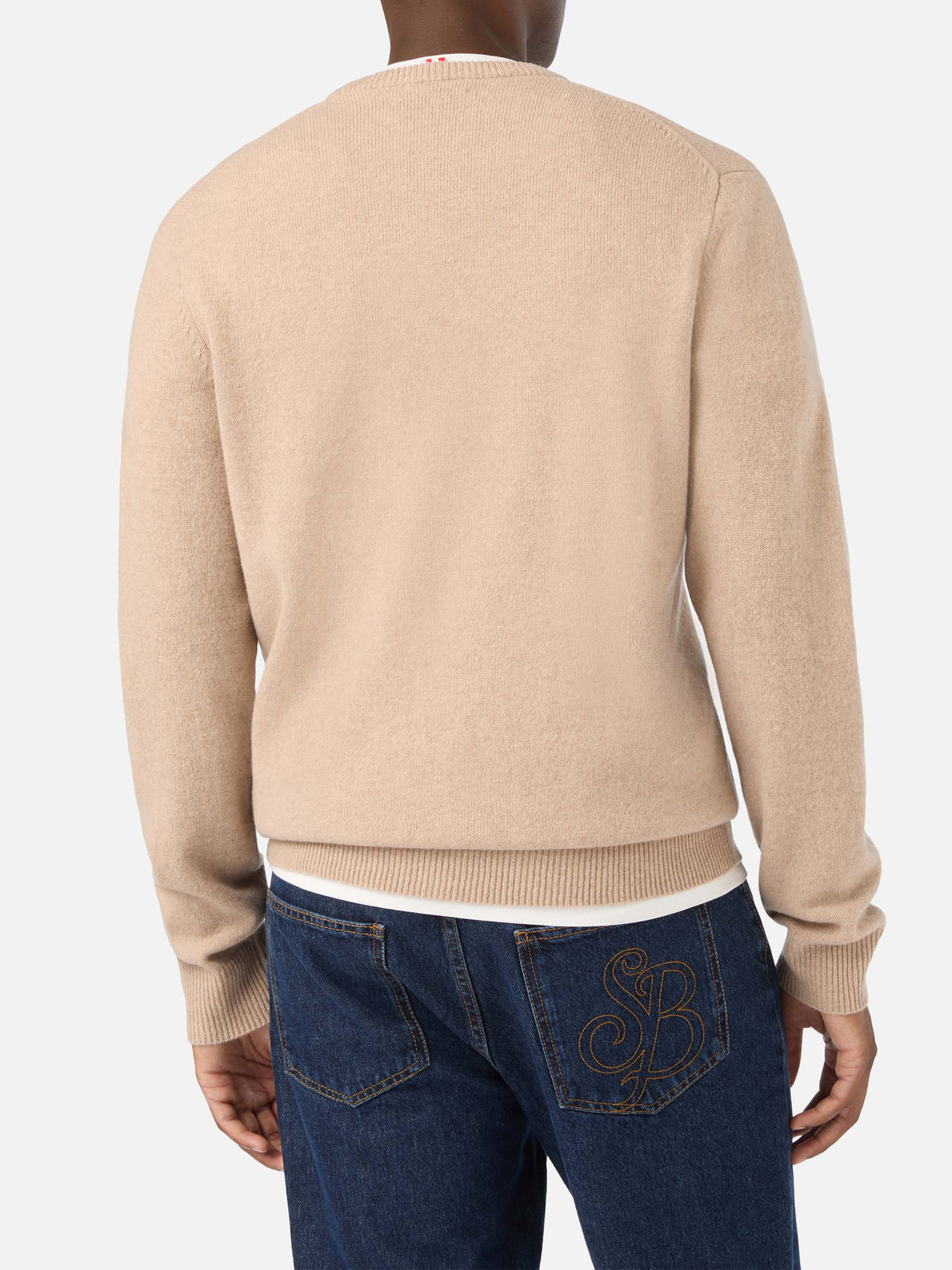 Maglia girocollo Regent beige in lambswool