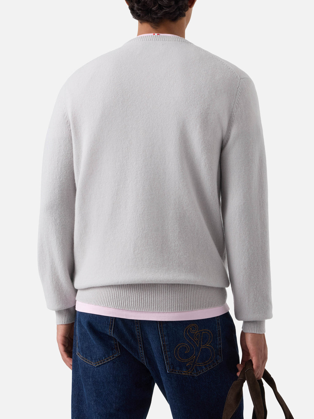 Maglia girocollo Regent grigia in lambswool