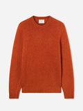 Maglia girocollo Regent arancione in misto lana Donegal