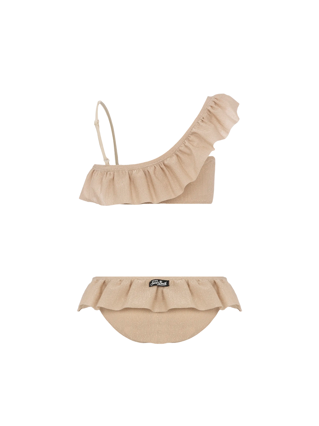 Bikini monospalla Rey in lurex con volant