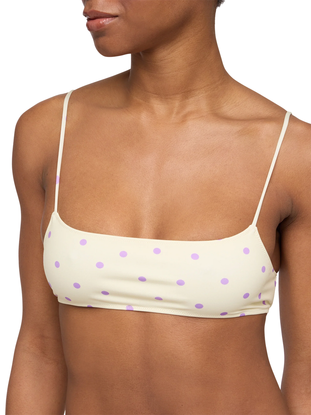 Bikini bralette Sadie Marielle bianco panna con stampa pois