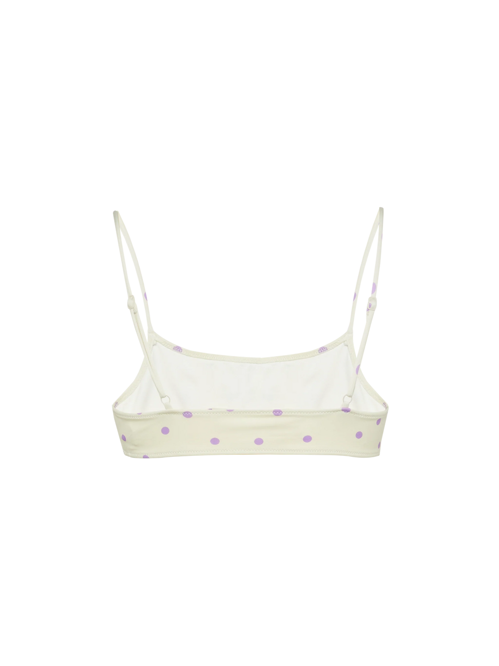 Top bikini bralette Sadie bianco panna con stampa pois