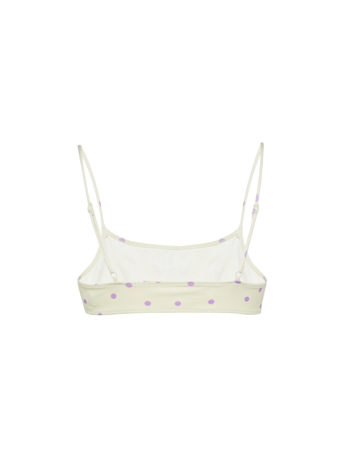Top bikini bralette Sadie bianco panna con stampa pois