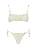 Bikini bralette Sadie Marielle bianco panna con stampa pois