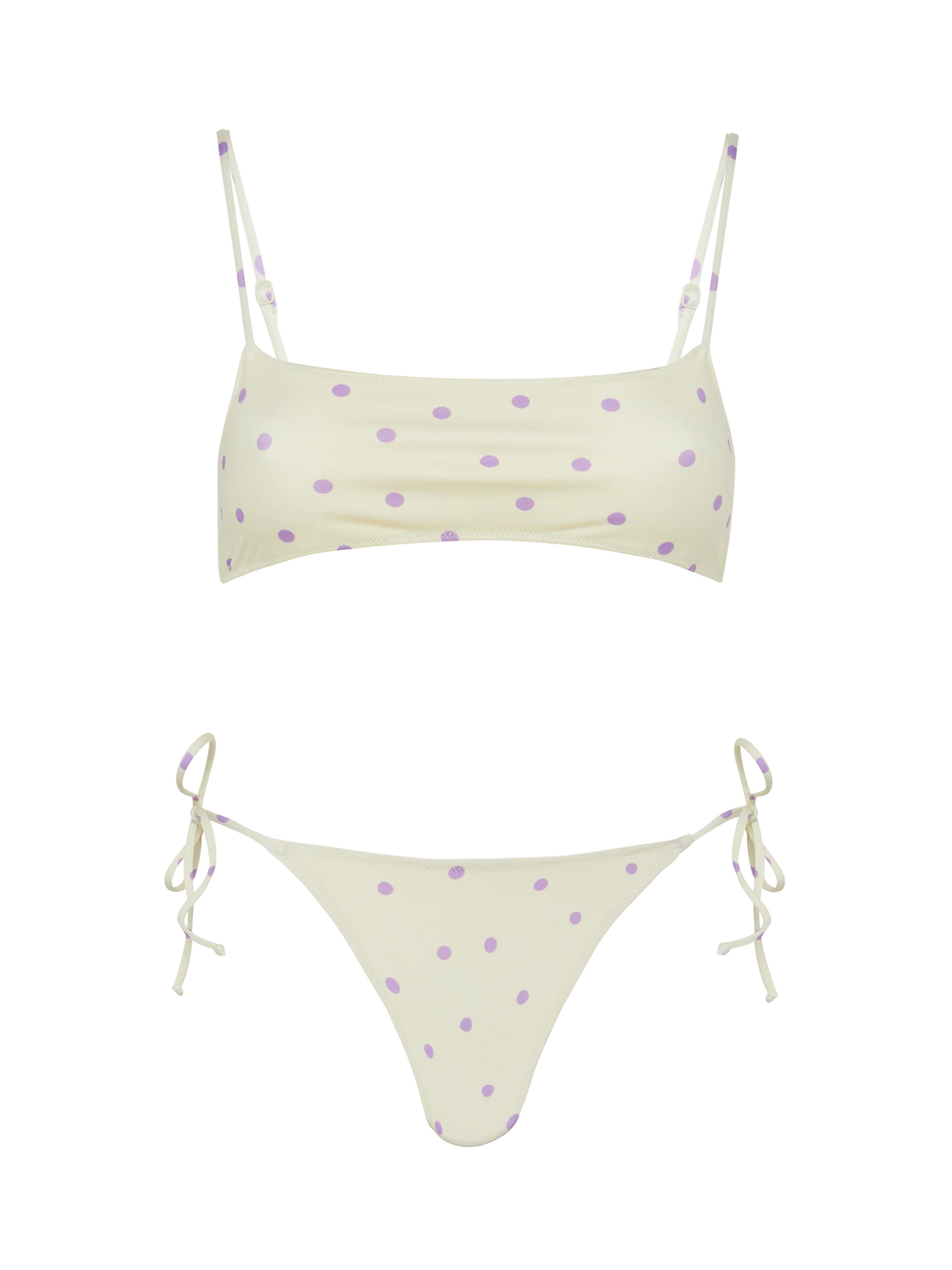 Bikini bralette Sadie Marielle bianco panna con stampa pois