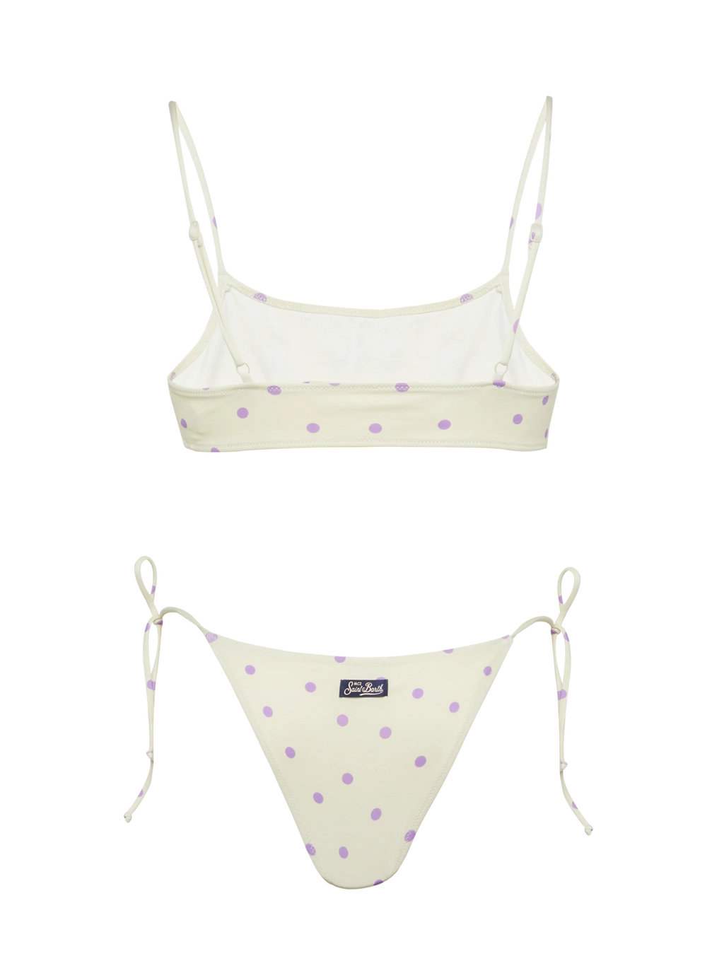 Bikini bralette Sadie Marielle bianco panna con stampa pois
