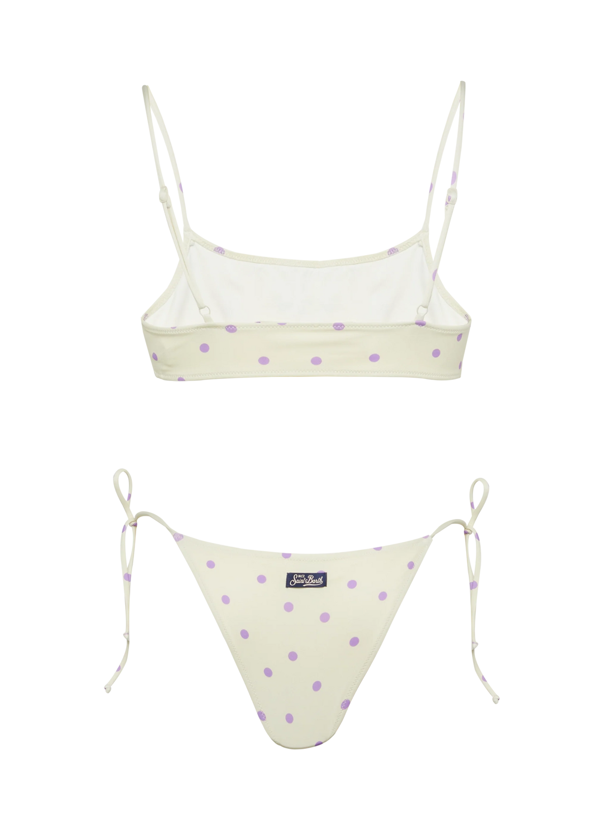 Bikini bralette Sadie Marielle bianco panna con stampa pois