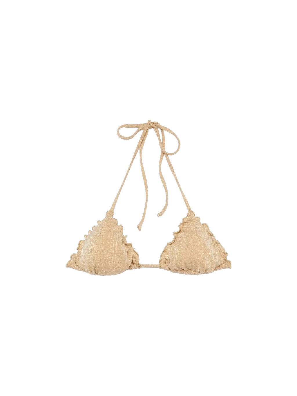 Top bikini a triangolo Sagittarius beige in lurex