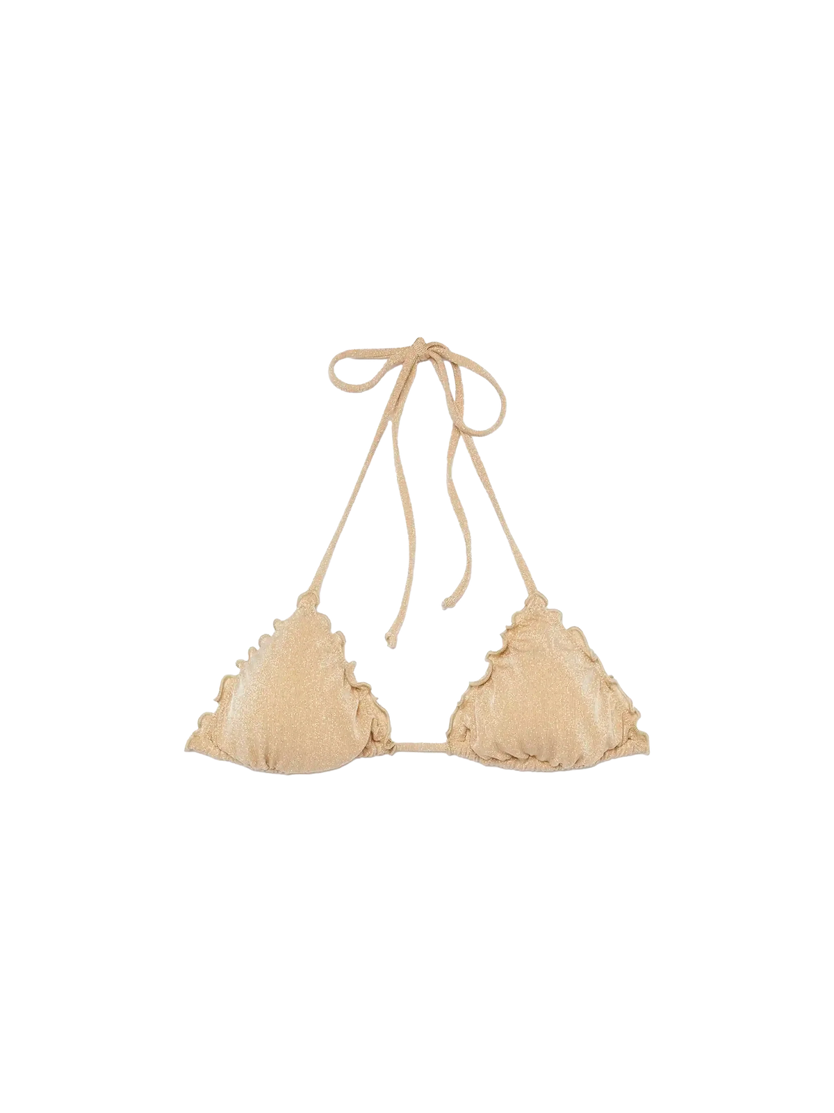 Top bikini a triangolo Sagittarius beige in lurex