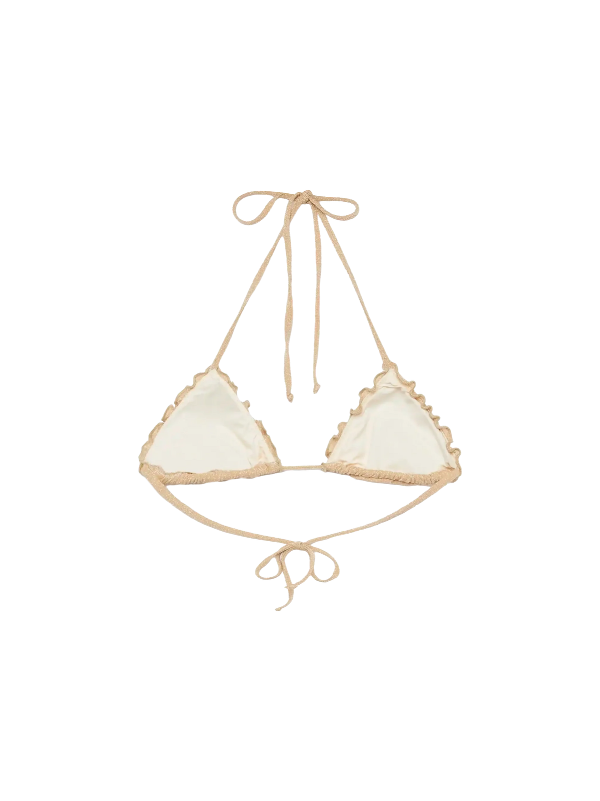 Top bikini a triangolo Sagittarius beige in lurex