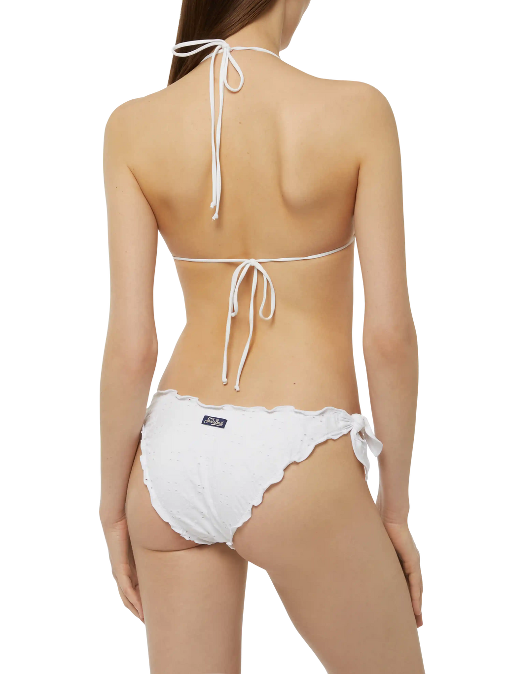 Bikini a triangolo Sagittarius Moon bianco in sangallo