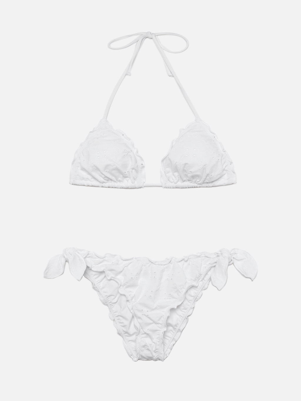 Bikini a triangolo Sagittarius Moon bianco in sangallo