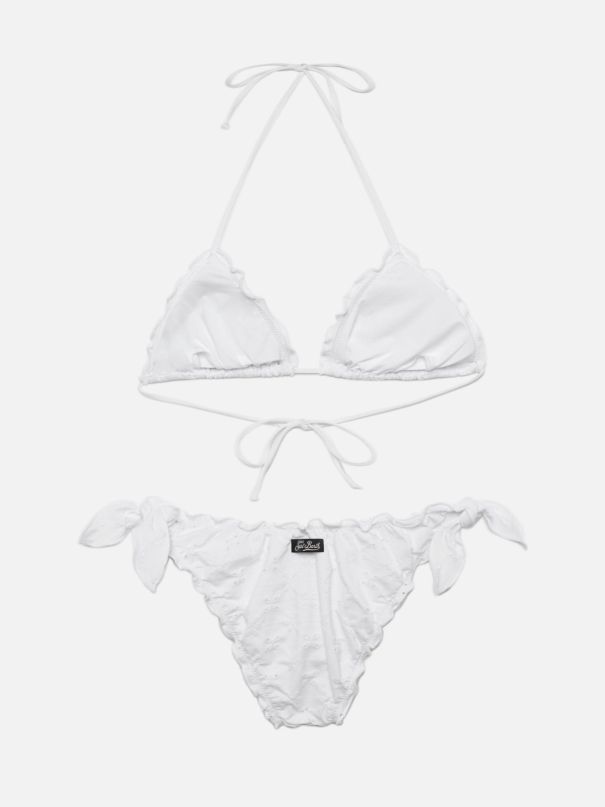 Bikini a triangolo Sagittarius Moon bianco in sangallo