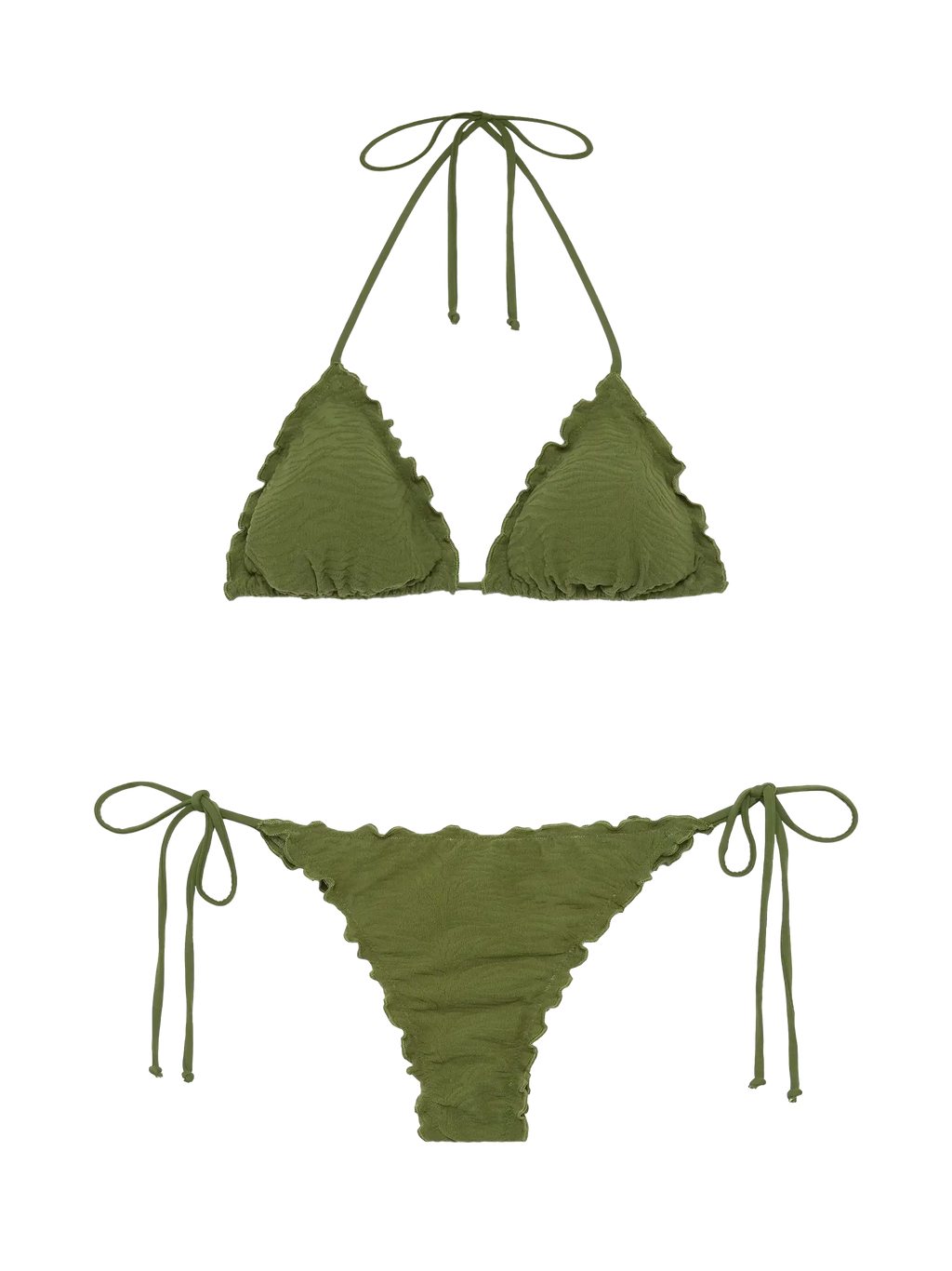 Bikini a triangolo Sagittarius Miami con motivo zebrato in rilievo