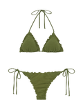 Bikini a triangolo Sagittarius Miami con motivo zebrato in rilievo