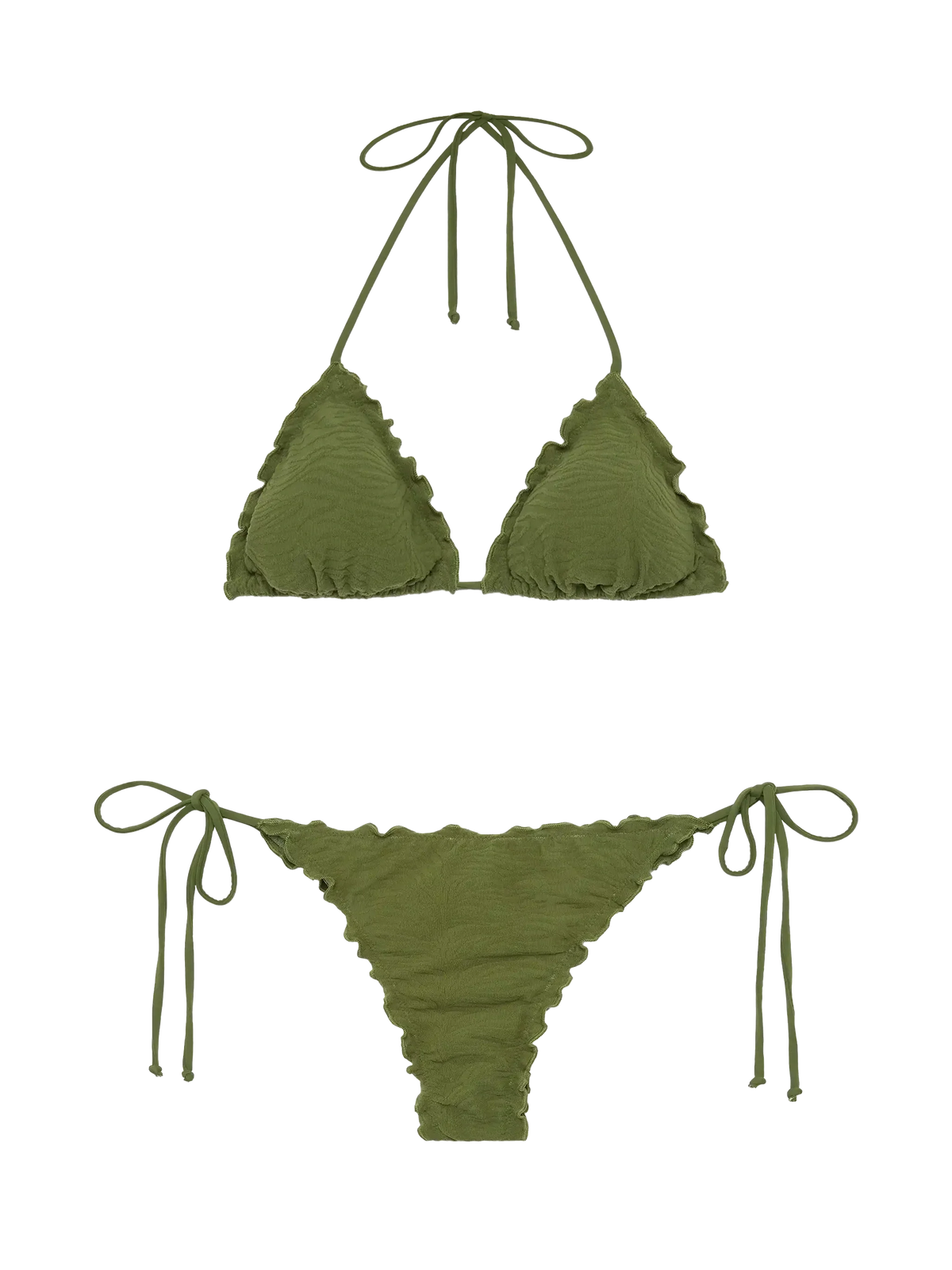 Bikini a triangolo Sagittarius Miami con motivo zebrato in rilievo