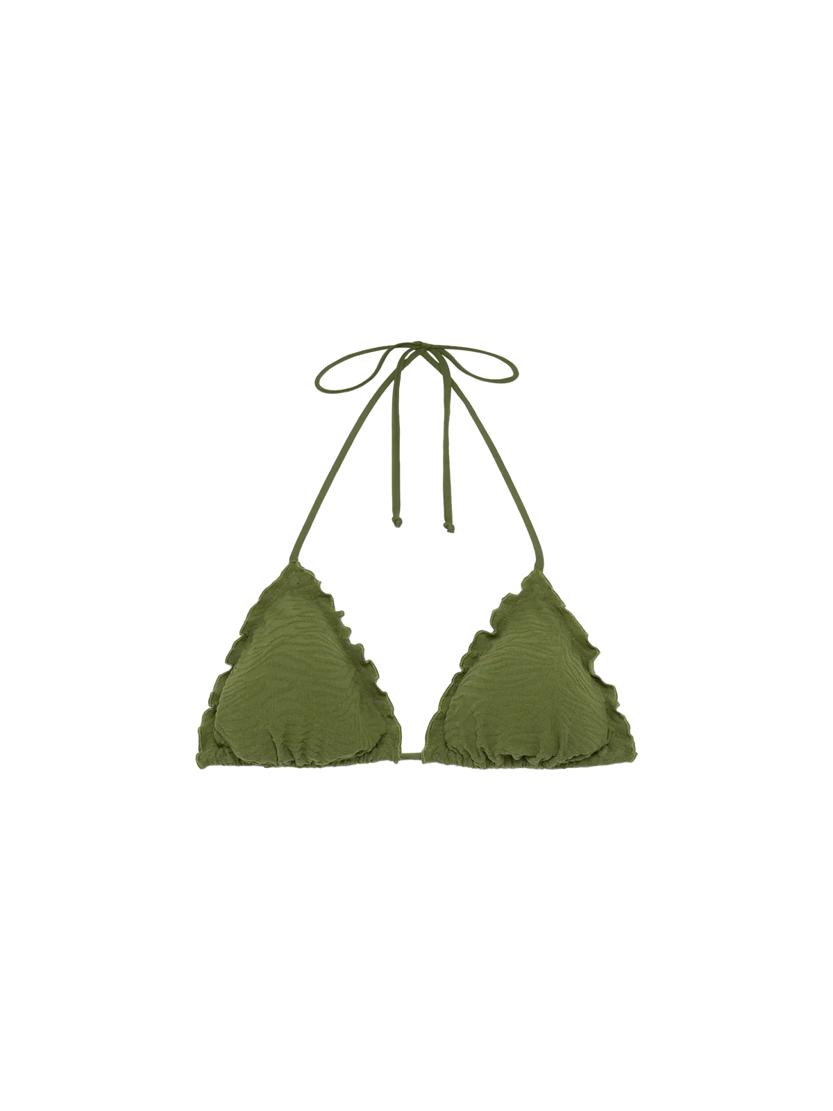 Top bikini a triangolo Sagittarius con motivo zebrato in rilievo