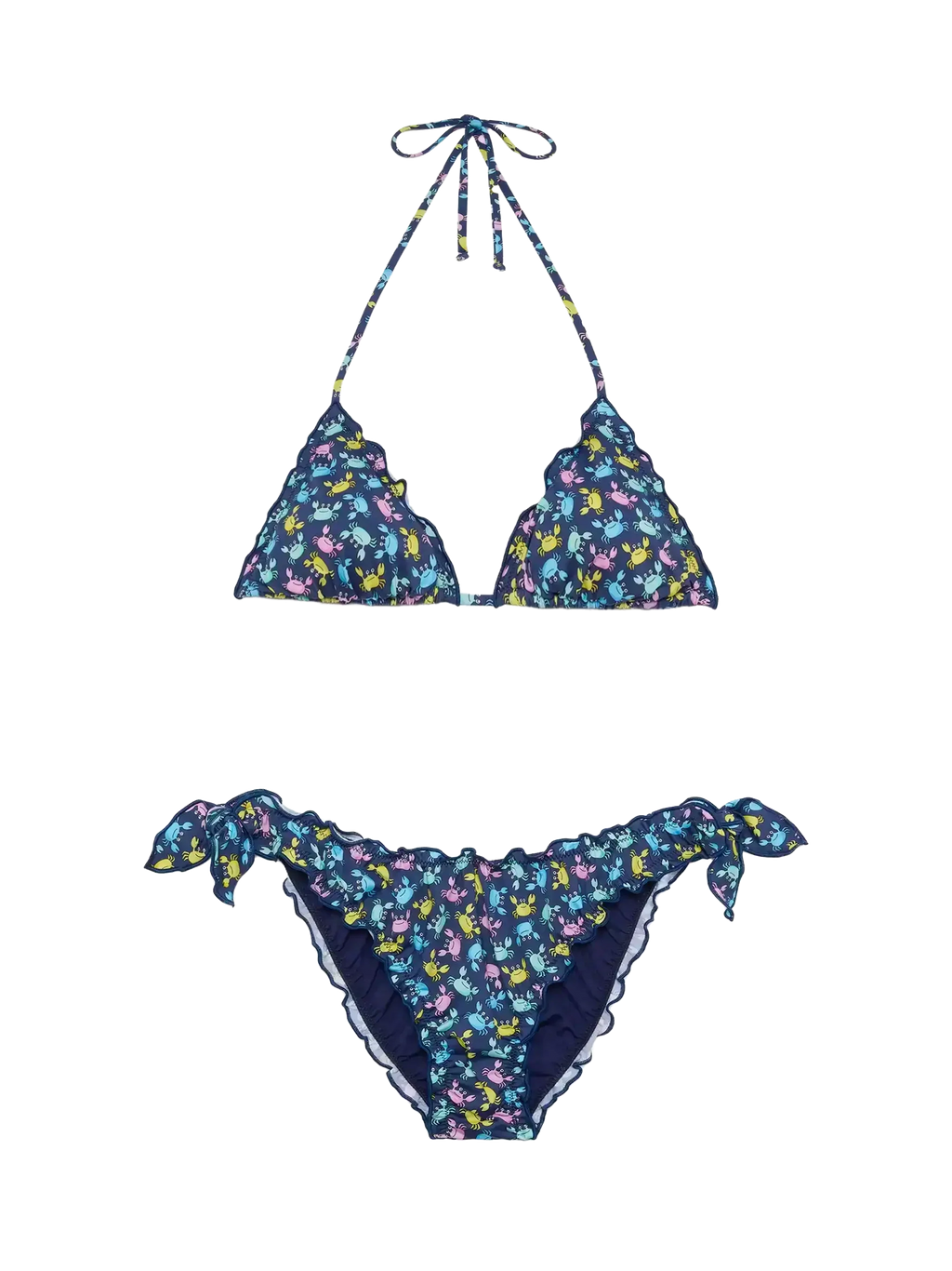 Bikini Sarius blu navy con stampa granchi