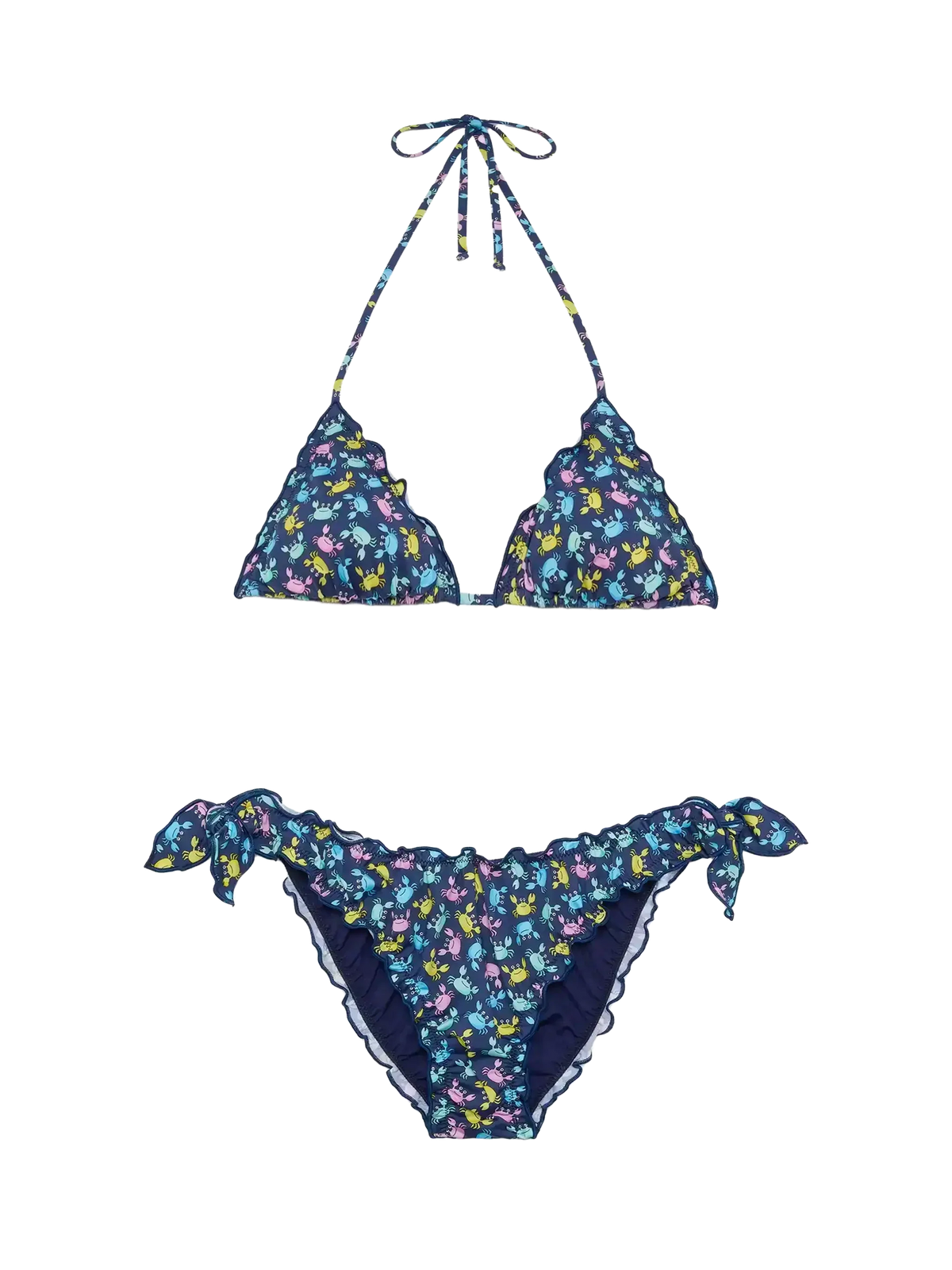 Bikini Sarius blu navy con stampa granchi