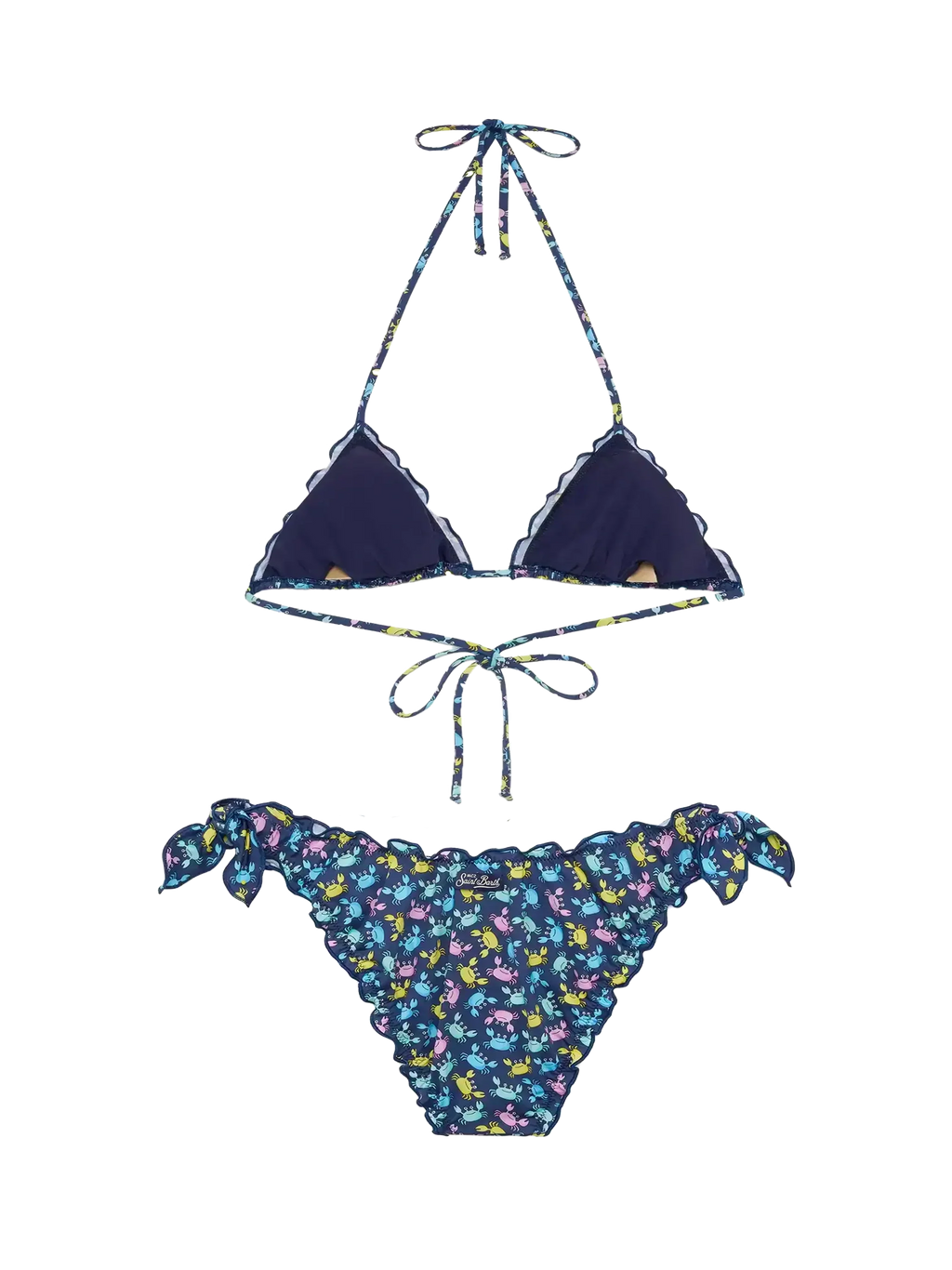 Bikini Sarius blu navy con stampa granchi