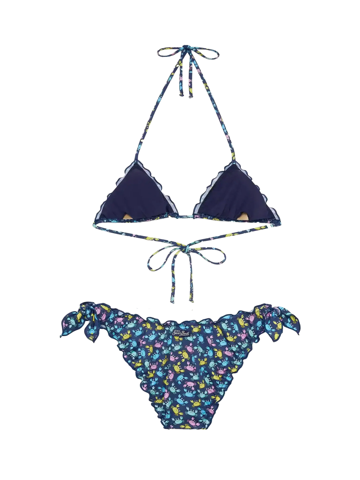 Bikini Sarius blu navy con stampa granchi