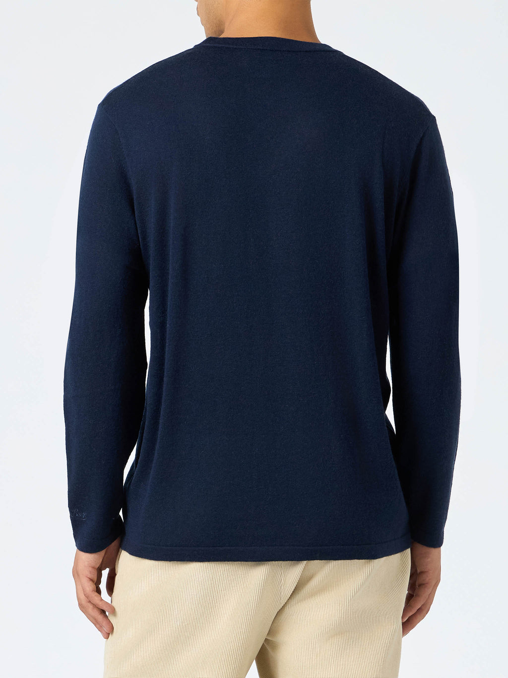 T-shirt in maglia Scott Long blu navy a maniche lunghe product image 3