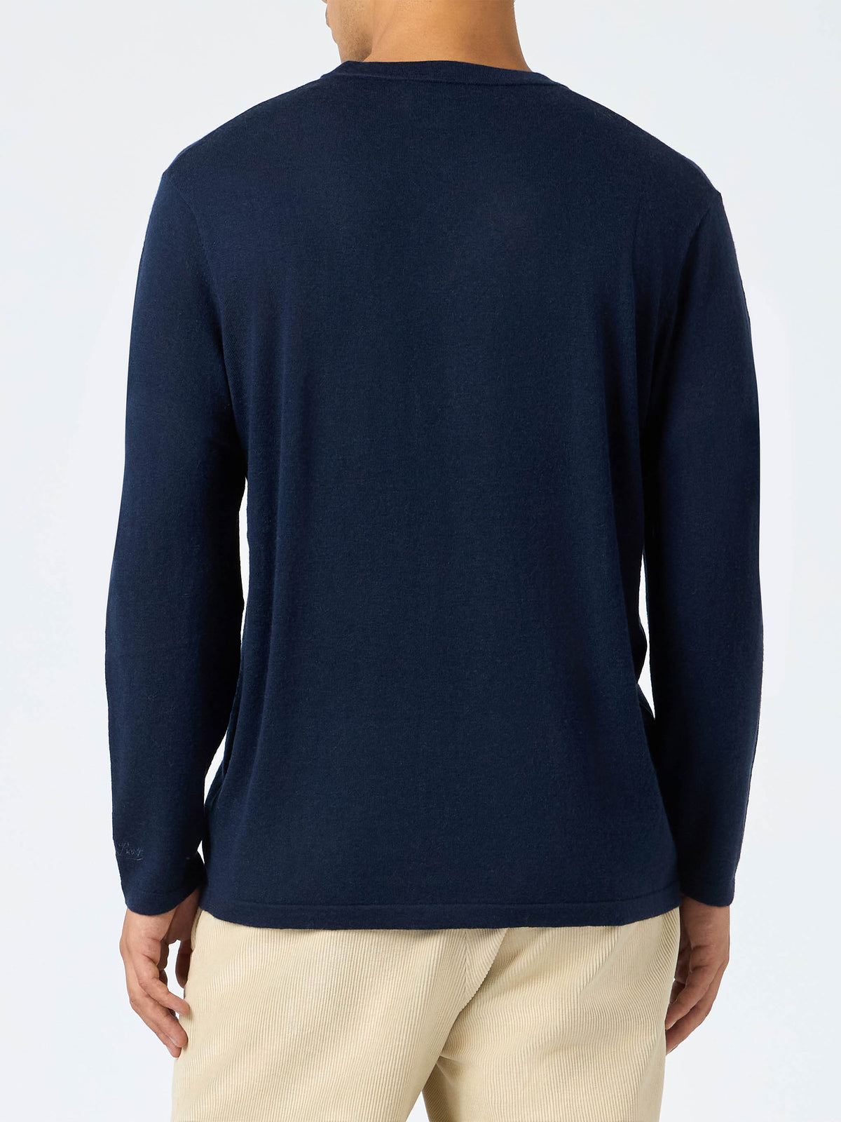 T-shirt in maglia Scott Long blu navy a maniche lunghe product image 3