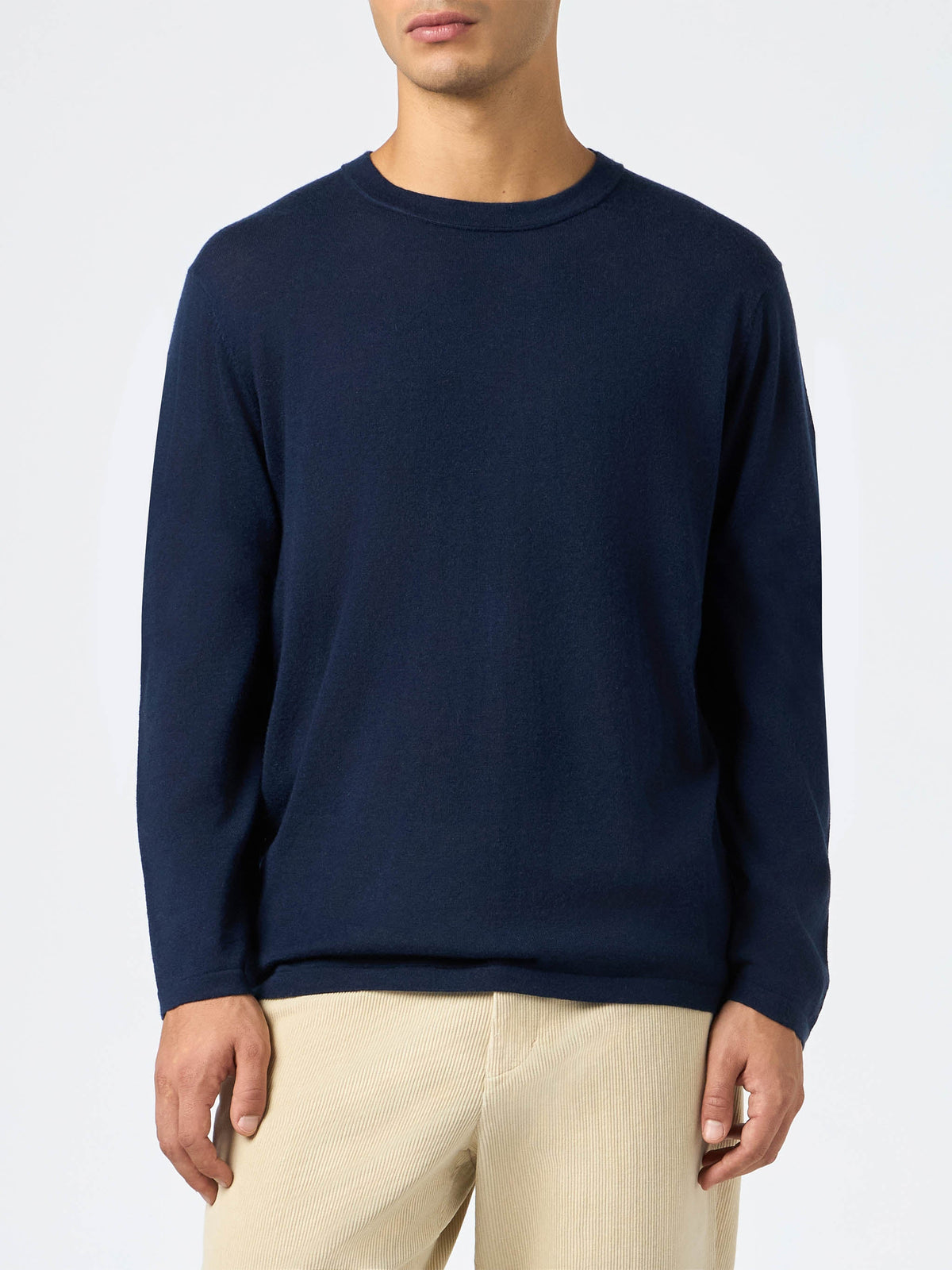 T-shirt in maglia Scott Long blu navy a maniche lunghe product image 2
