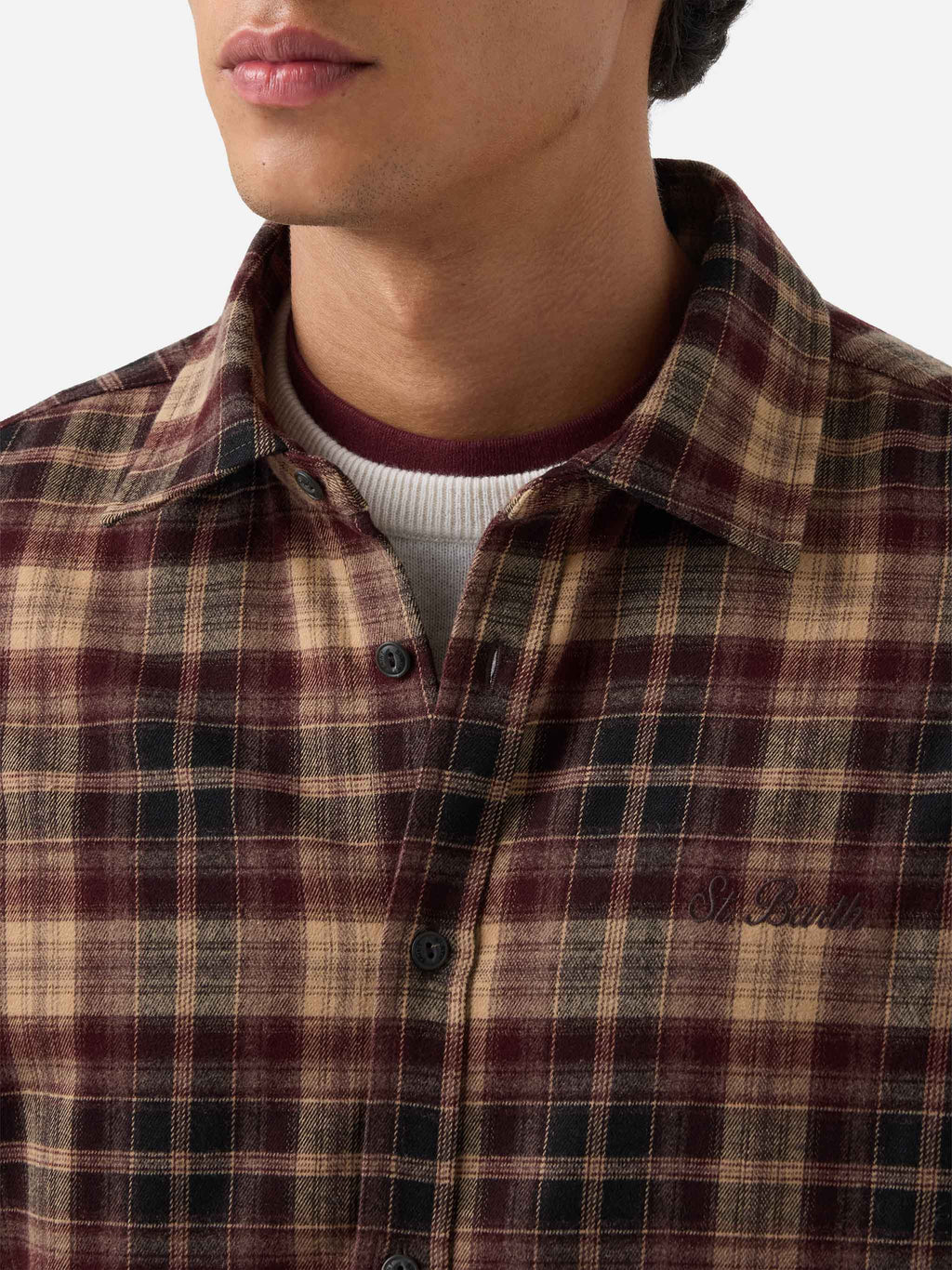 Camicia Seefeld marrone in flanella con ricamo Après Ski product image 2