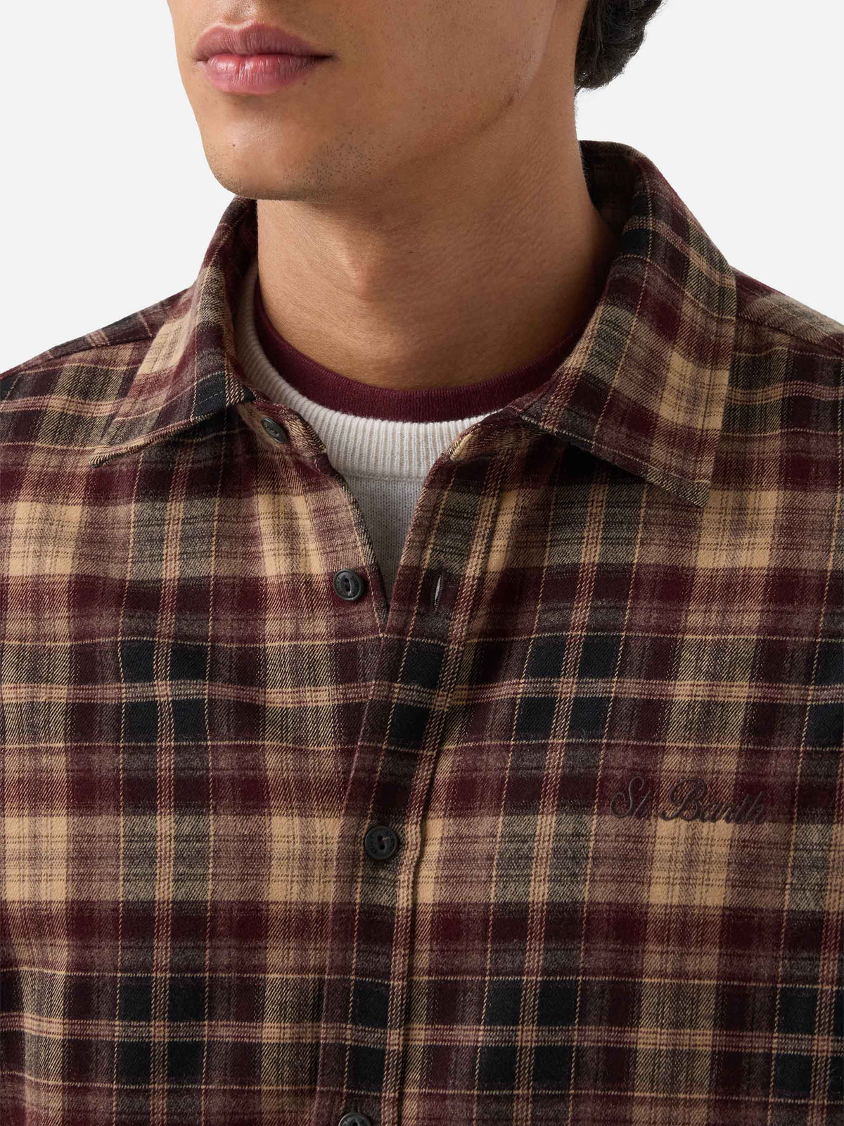 Camicia Seefeld marrone in flanella con ricamo Après Ski product image 2