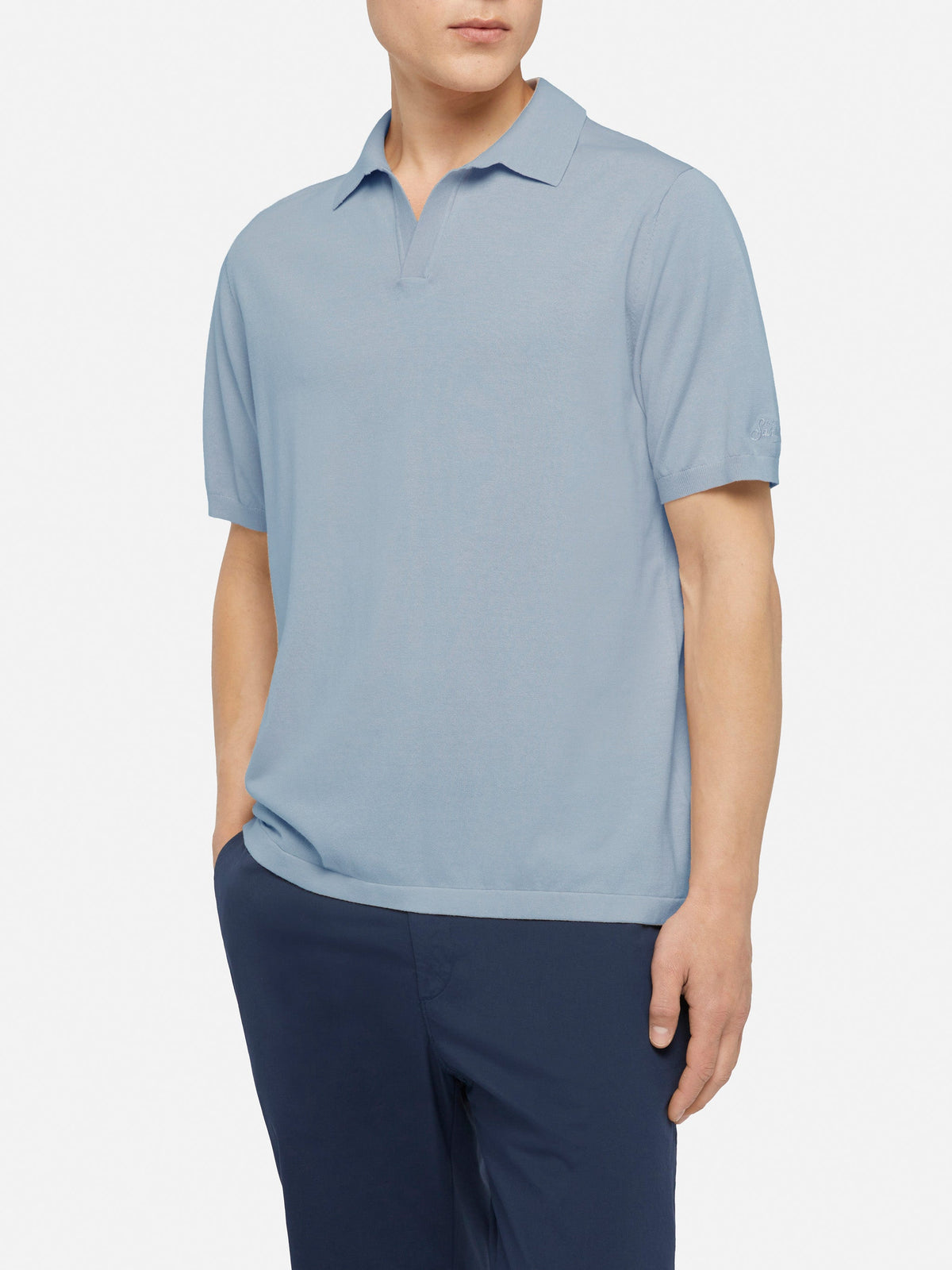 Polo in maglia Sloan Cotton azzurra product image 1