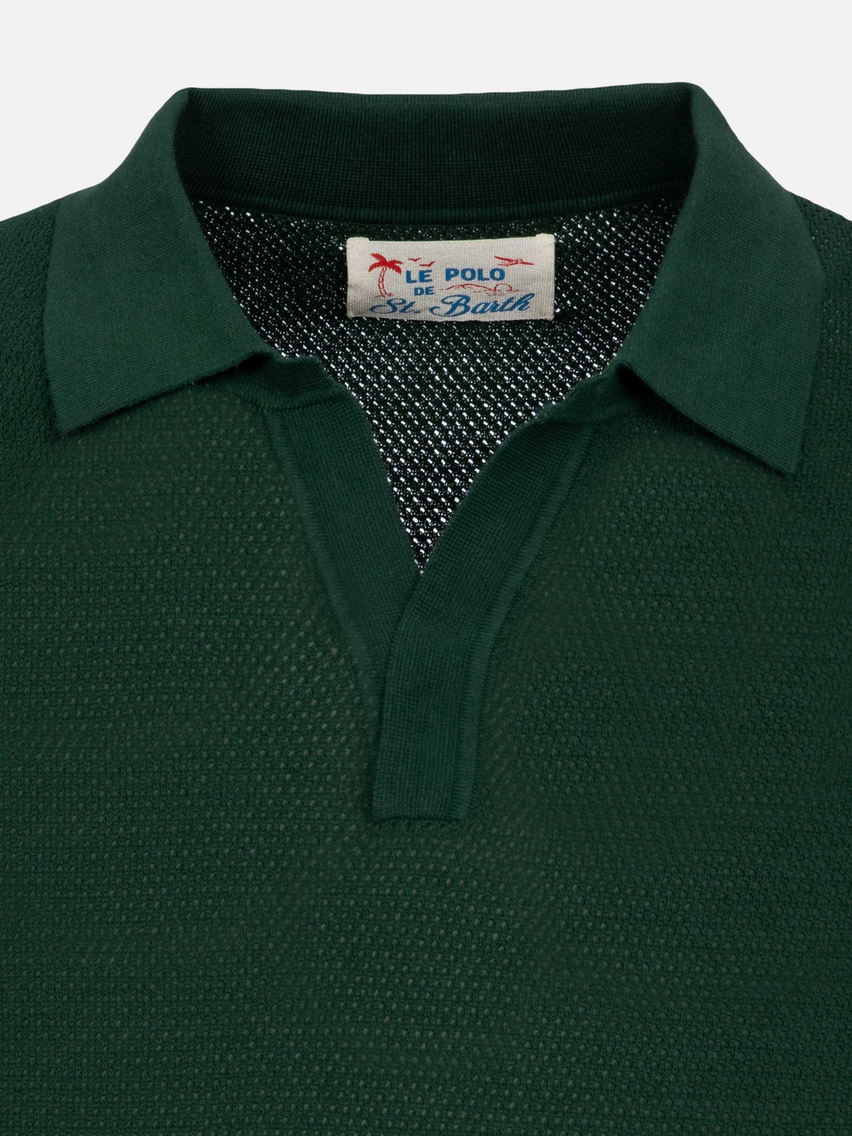 Polo in maglia Sloan Cotton verde british a rete product image 6