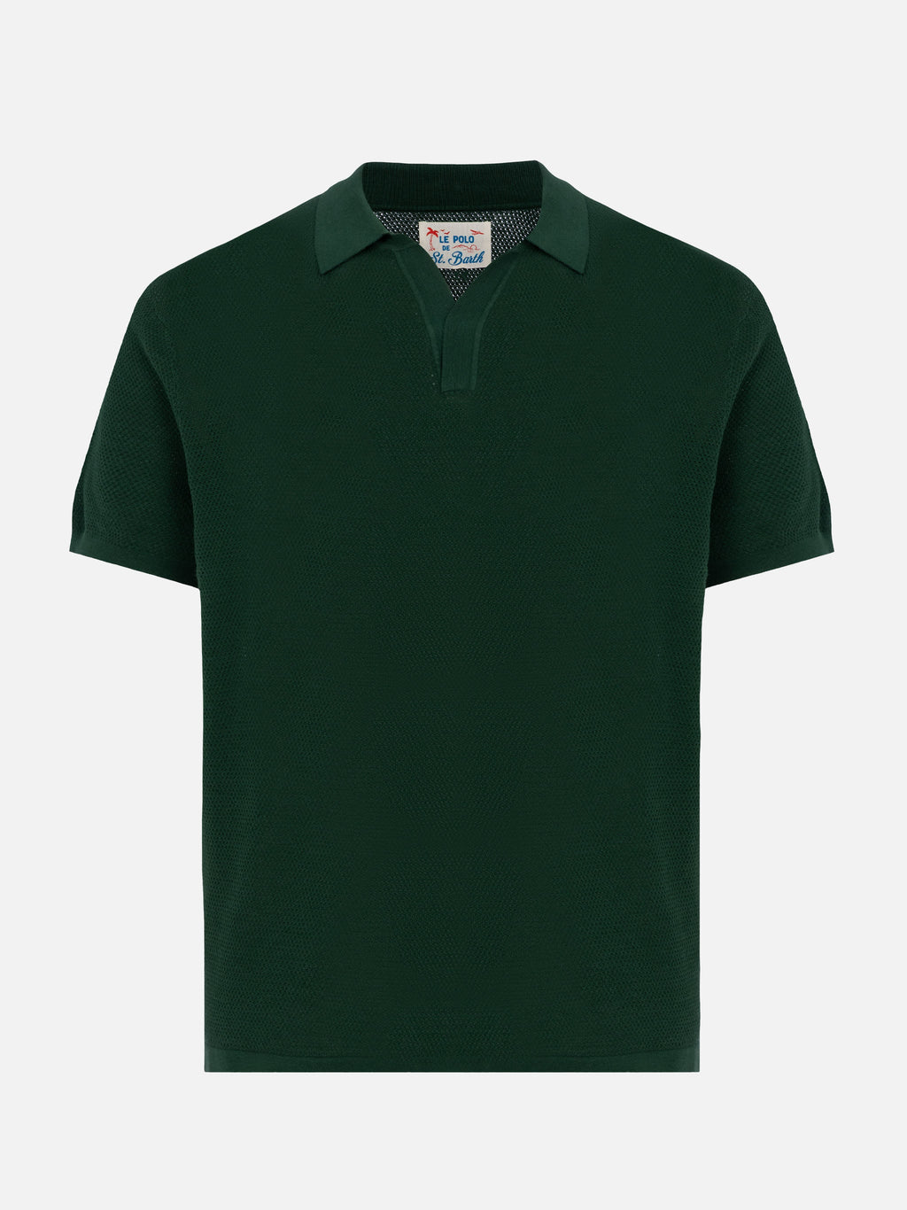 Polo in maglia Sloan Cotton verde british a rete product image 4