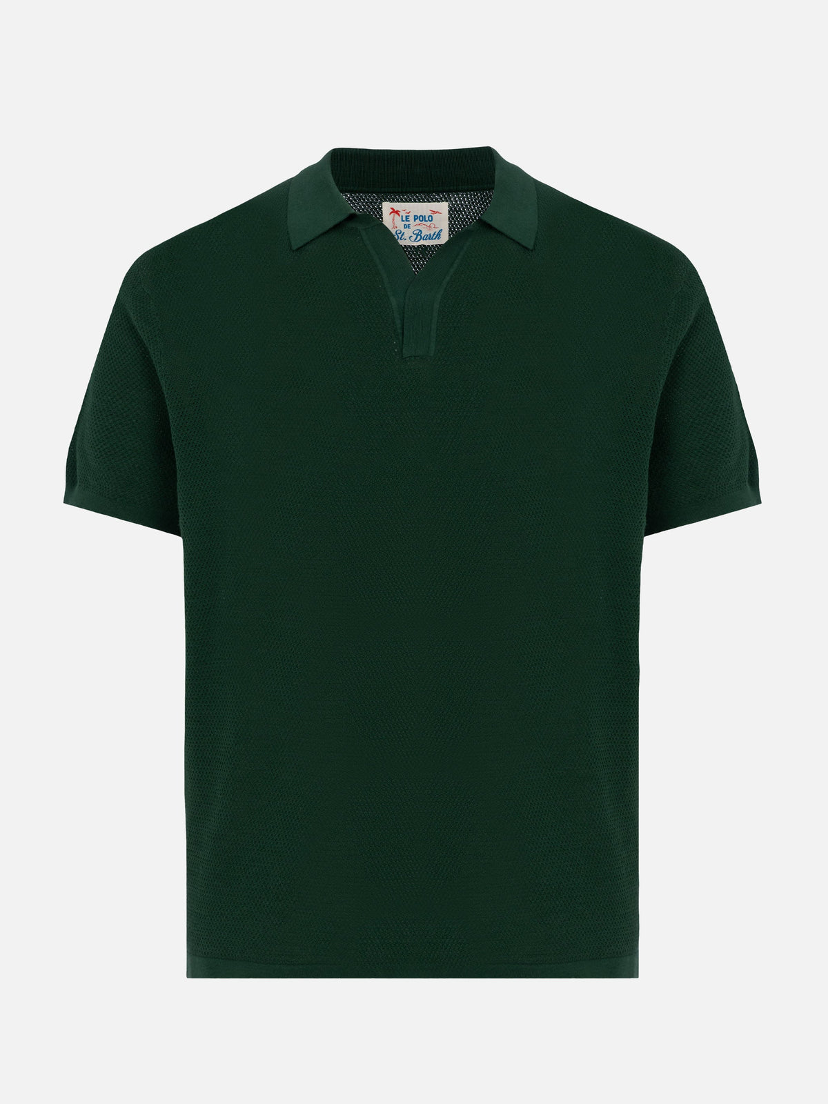 Polo in maglia Sloan Cotton verde british a rete product image 4