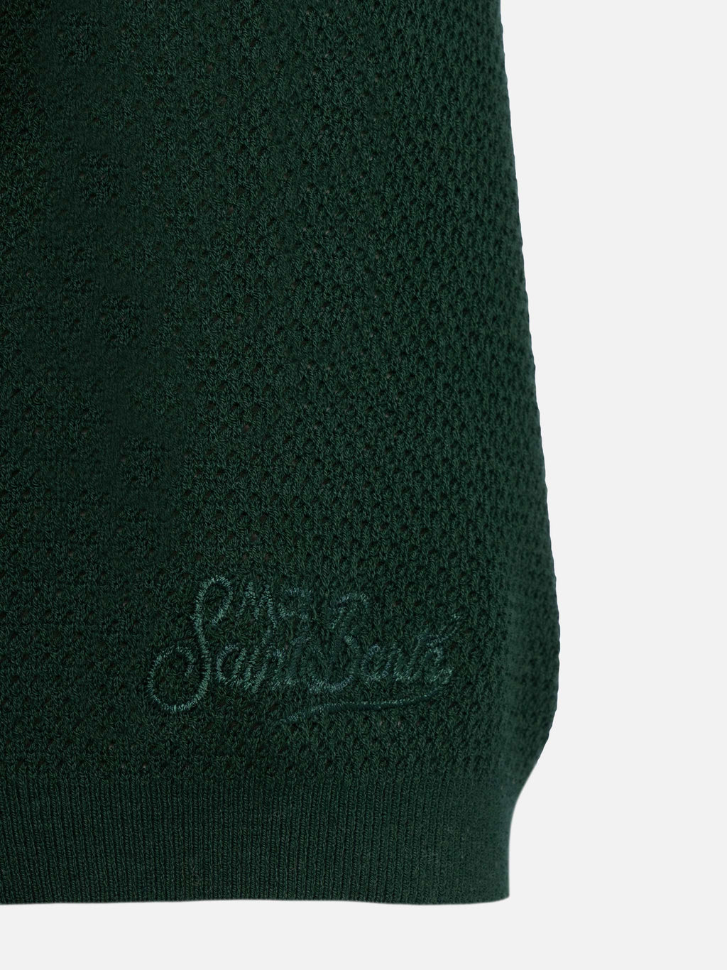 Polo in maglia Sloan Cotton verde british a rete product image 7
