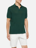 Polo in maglia Sloan Cotton verde british a rete product image 1