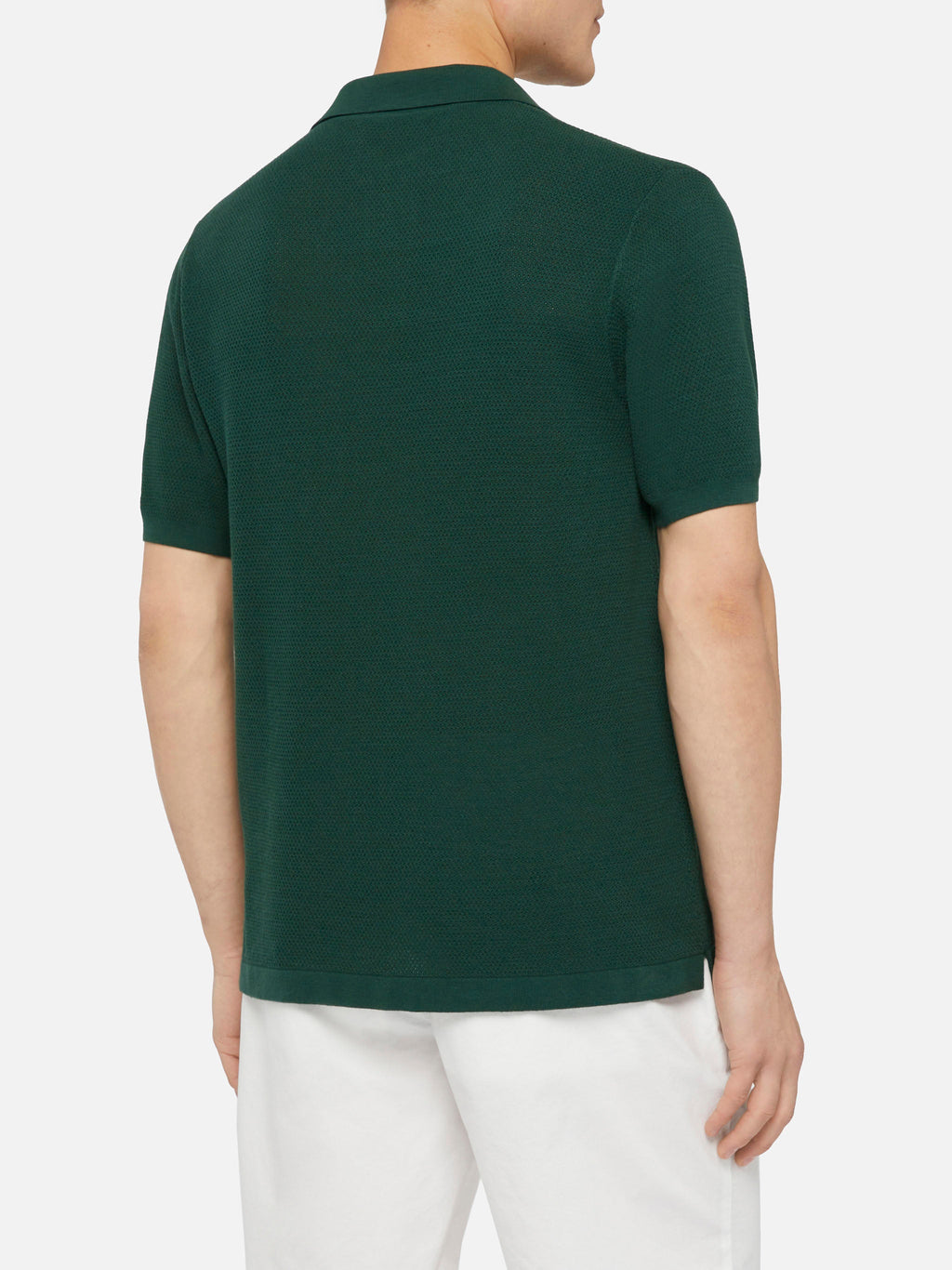 Polo in maglia Sloan Cotton verde british a rete product image 3