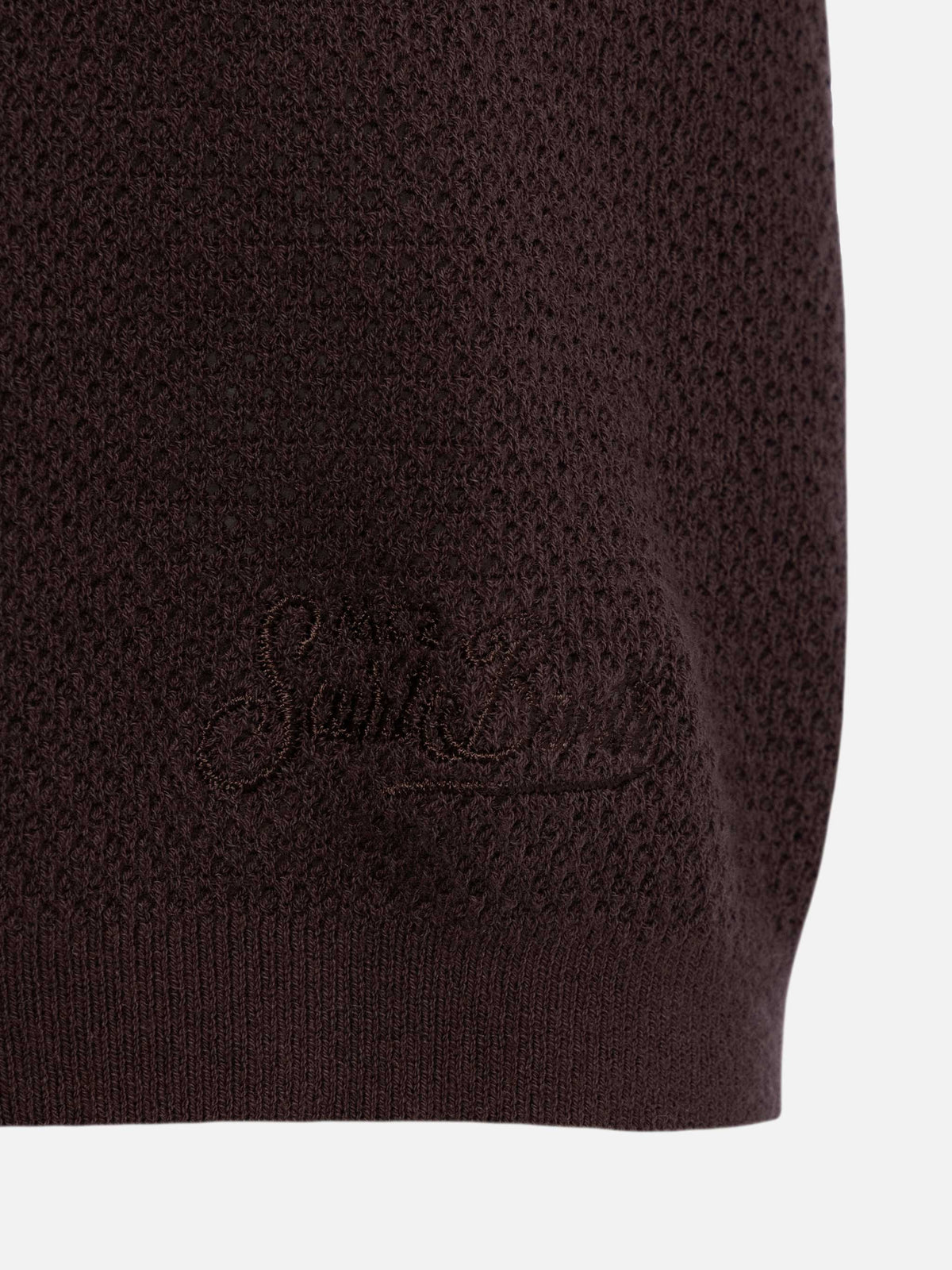 Polo in maglia Sloan Cotton marrone a rete product image 8
