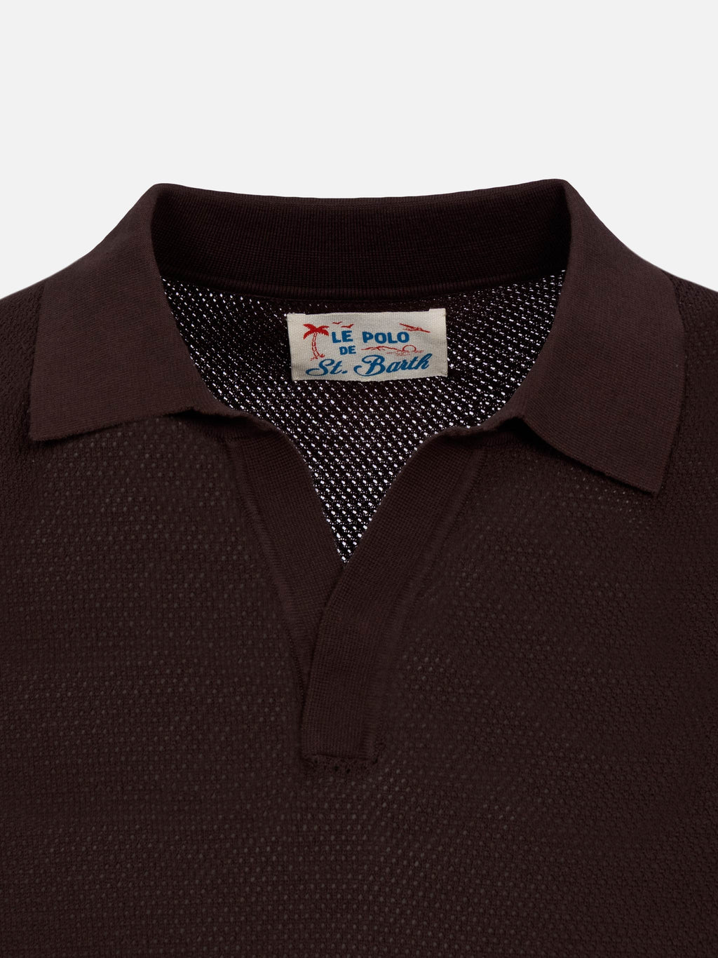Polo in maglia Sloan Cotton marrone a rete product image 7