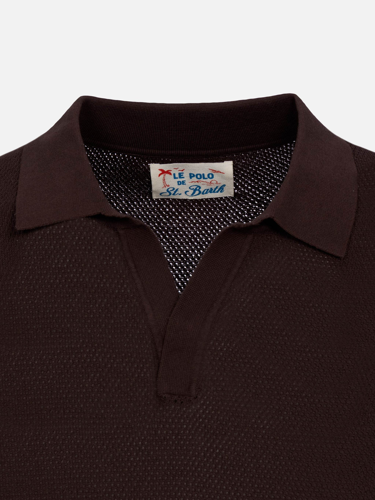 Polo in maglia Sloan Cotton marrone a rete product image 7